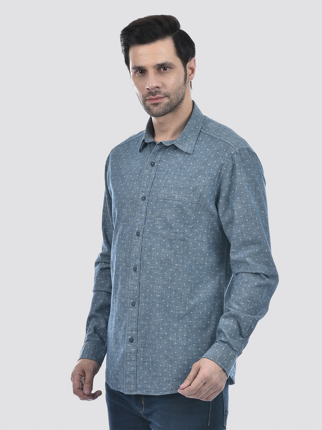 Numero Uno Men Printed Blue Shirt